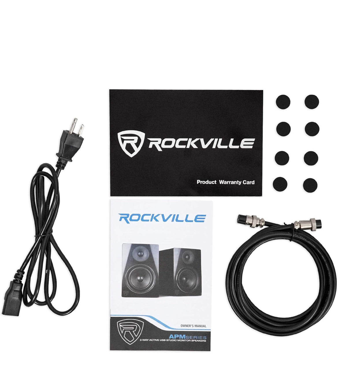 Rockville APM8B 8" 2 voies 500 W haut-parleurs de monitoring de studio actifs/amplifiés USB (paire)
