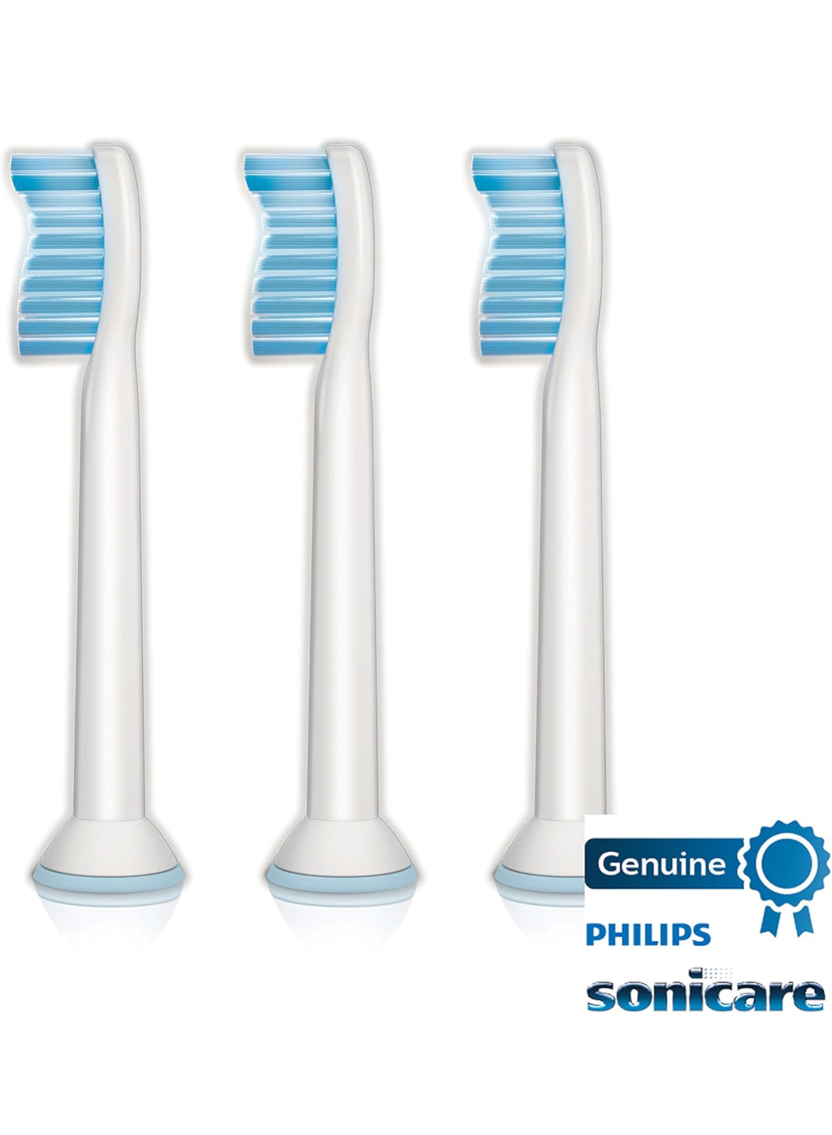 Philips Sonicare Genuine Sensitive Replacement Toothbrush Heads for Sensitive Teeth, 3 Brush Heads (White) HX6053/64