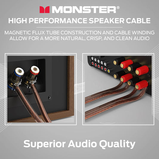Monster XP Koperbeklede Aluminium (CCA) Luidsprekerkabel 12 Goue Kabel 100 VT Spoel – Ideaal vir Tuisteaterkabels en Motorklankkabels