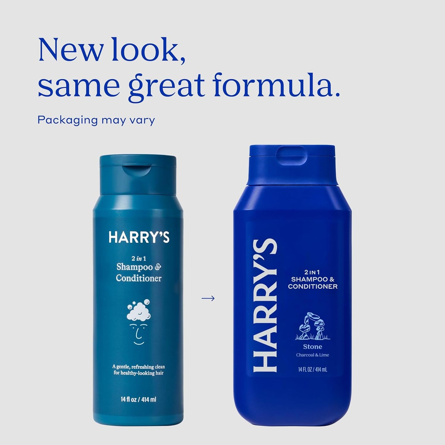 Men's 2 in 1 Shampoo and Conditioner for All Hair Types No Parabens or Sulfates - New Stone Scent - (3 Pack) 14 fl oz
