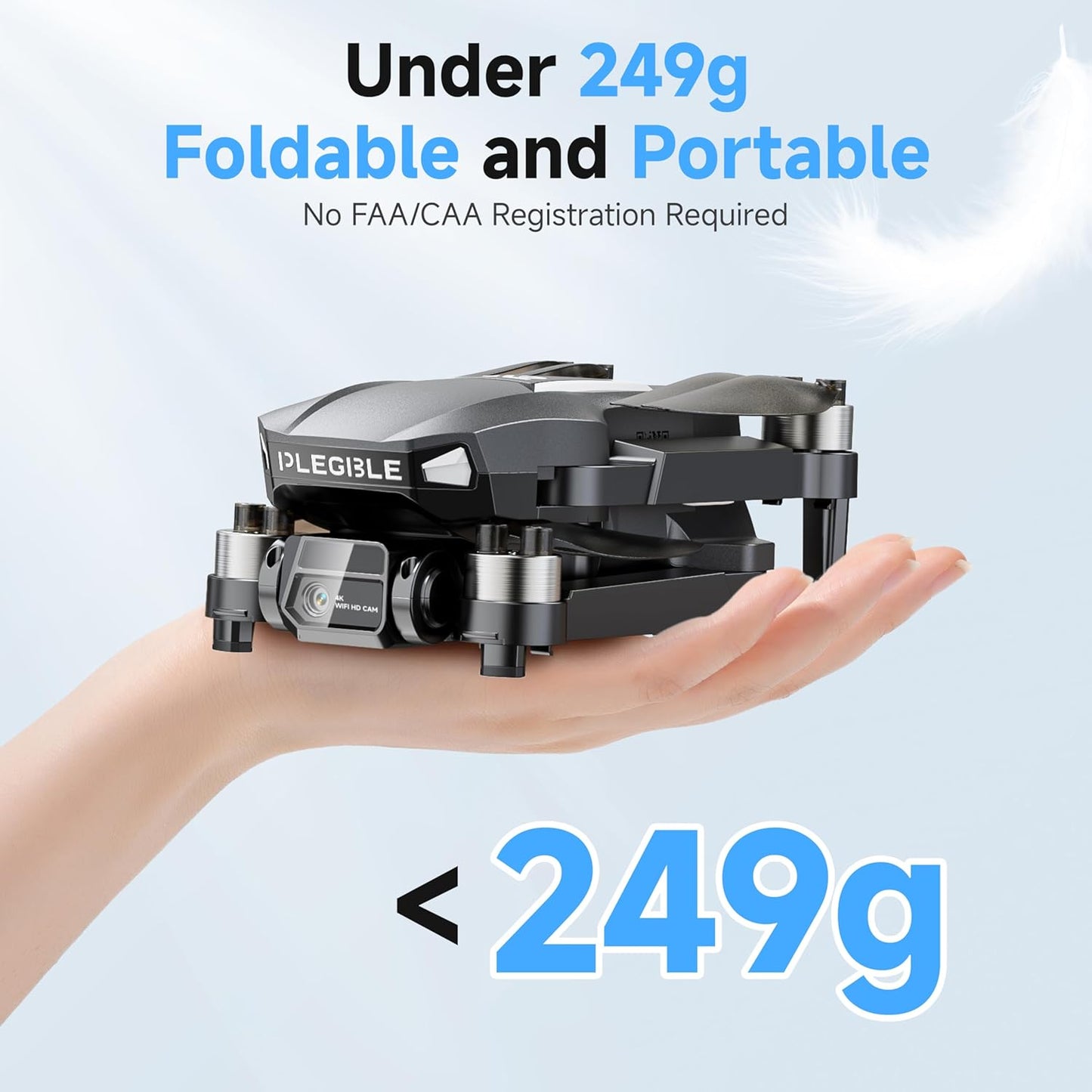 Drones w/ Camera 4K, Brushless Motor Drone for Beginners, FPV Foldable RC Quadcopter w/ 3 Batteries