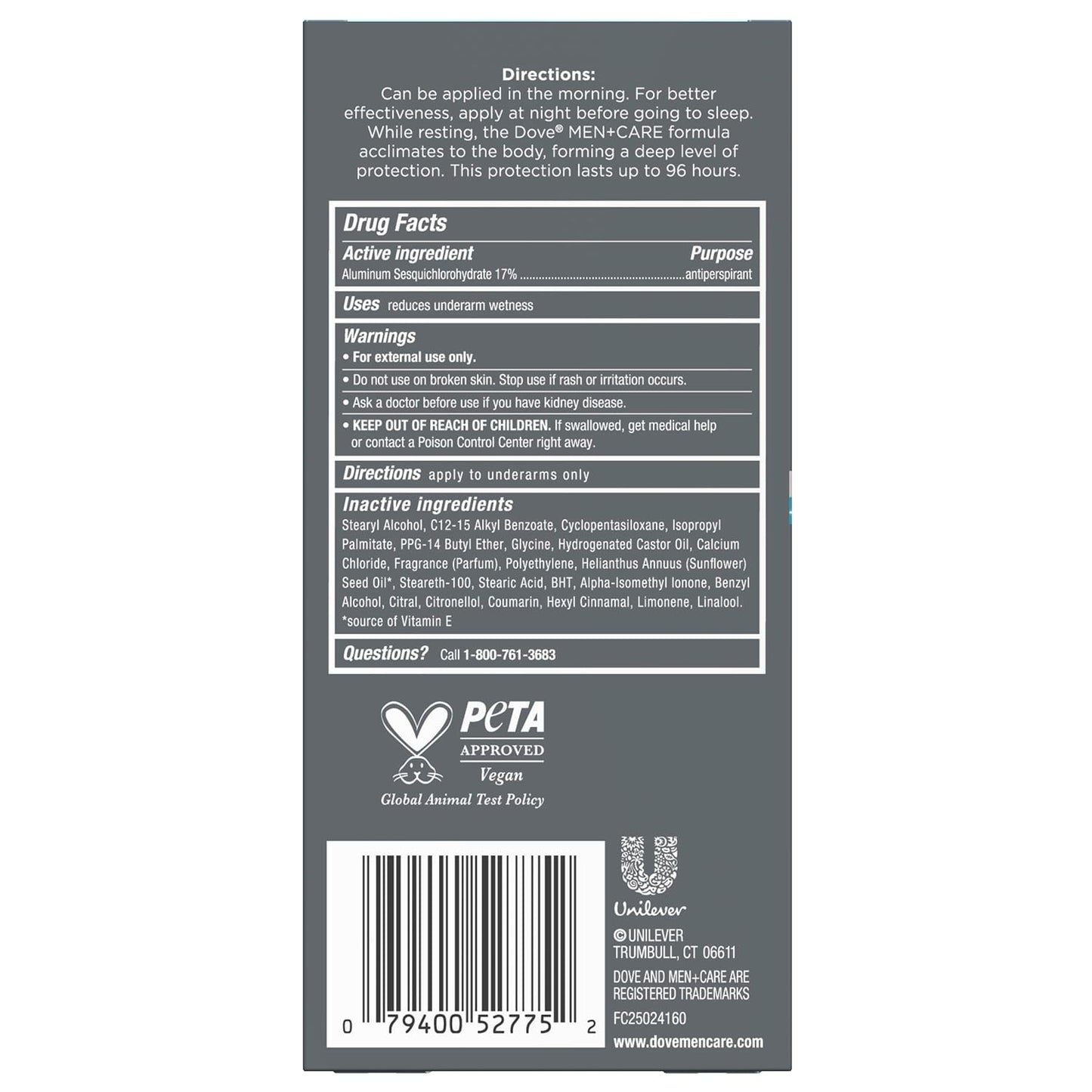 Dove Men+Care Invisible Solid Stick Clean Comfort Maximum Protection Deodorant For Men 96-Hour -.6 oz (Pack of 2)