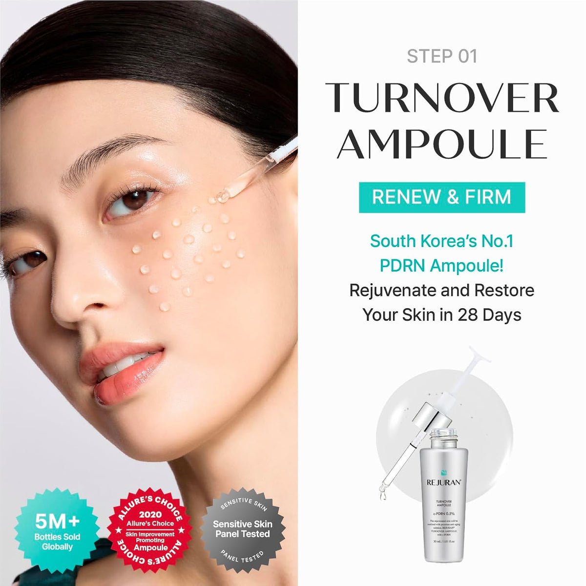 REJURAN Glow Trio Essentials, c-PDRN® Korean Skincare Gift Set, 3 Pieces