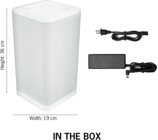 Ultimate Ears HYPERBOOM Draagbare Bluetooth-luidspreker - Harde Koordlose Luidspreker met Groot Bas, Waterbestand IPX4, 45 m Reikafstand, 24-uur Batterylewe - Wit