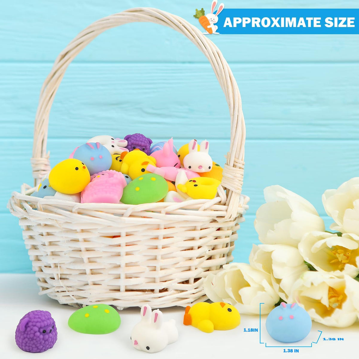 Bulk Easter Egg Fillers Toys Gifts for Kids, 100 PCS Mini Easter Squishies