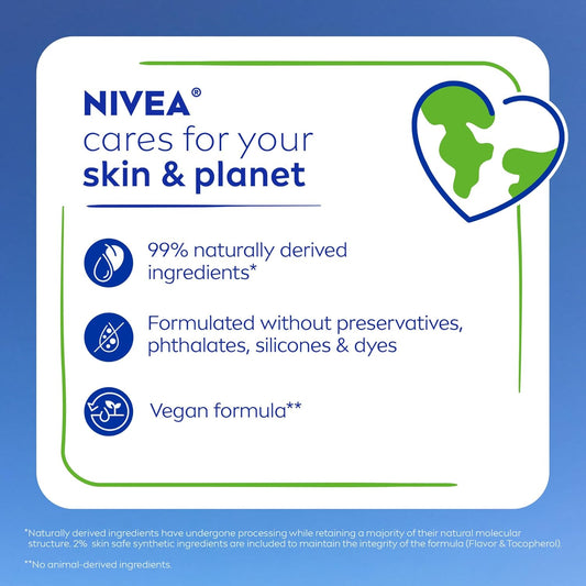 NIVEA Dewy Lip Balm met Hialuronzuur, Liggewig en Ultra-hidrerend vir Heeldag Vog, Laat Liplyne Sigbaar Minder Opvallend en Geen Wasagtige Gevoel Nie, 0.18 Oz, Pakkie van 4