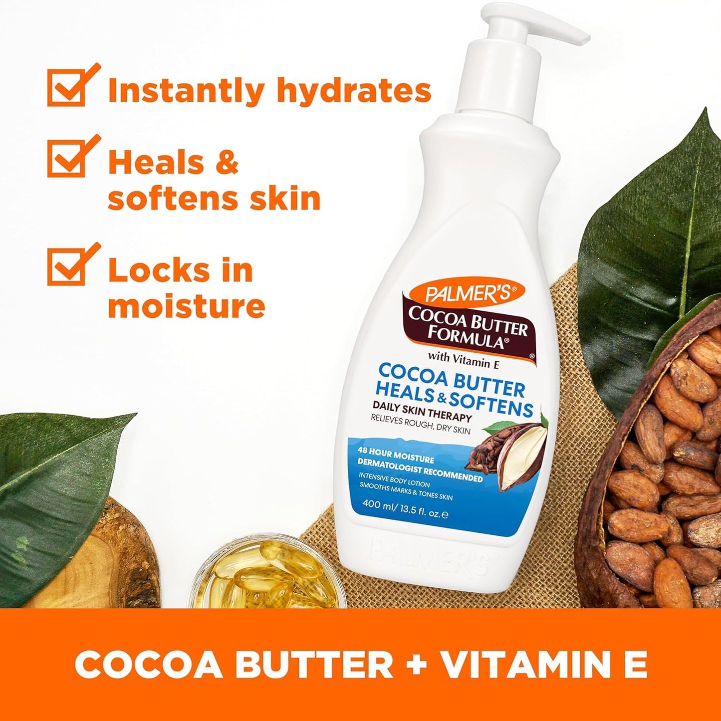 Palmer's Cocoa Butter Formula Daily Skin Therapy Cocoa Butter Body Lotion for Dry Skin - 13.5 Oz (Pack of 3)