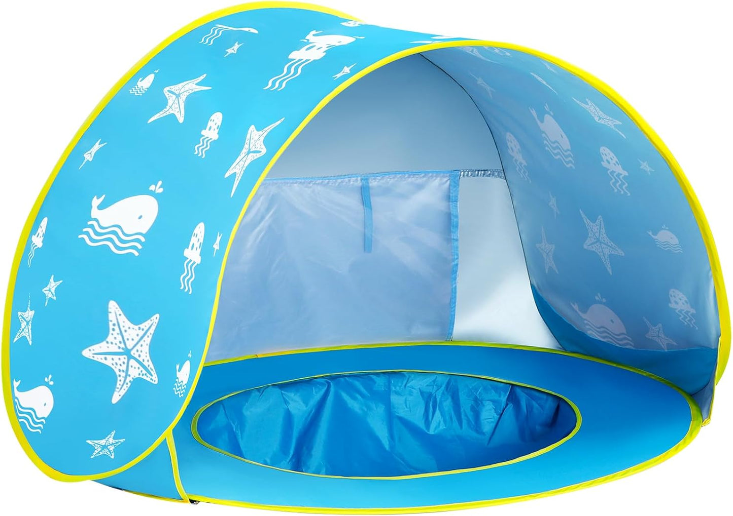Beach Tent Ocean Pop Up Portable Shade Pool UPF50+ UV Protection Sun Shelter for Infant with Easy Set Up Canopy