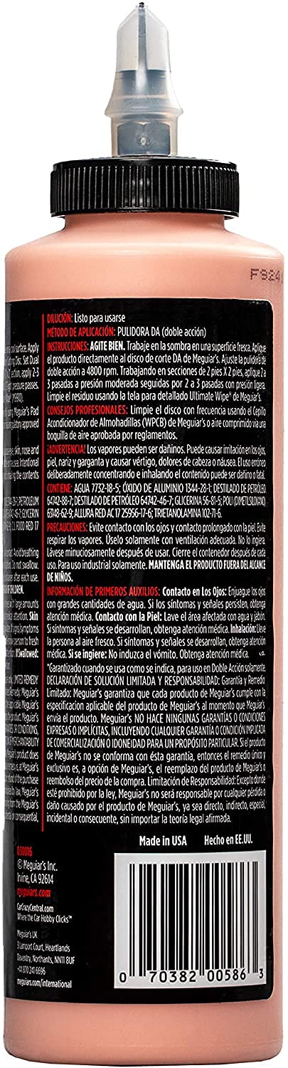 Meguiar's DA Microfiber Correction Compound Pro Motorvoertuig Krasverwyderaar Verwyder Kolle, Skrapies, Watervlekke, Oksidasie (473 ml)