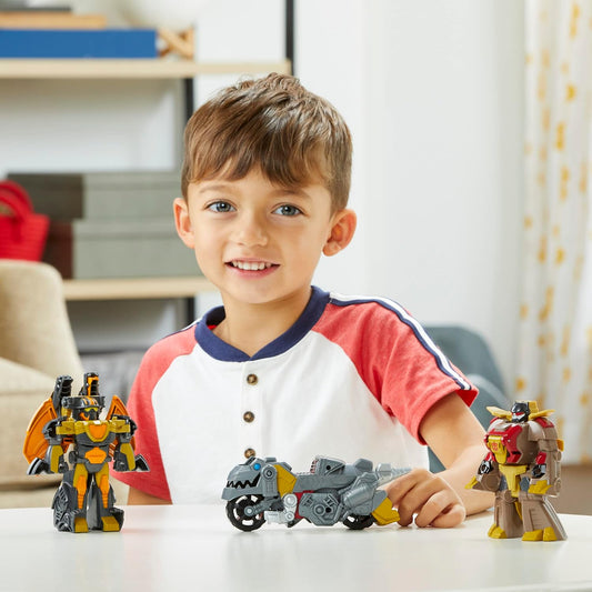 Transformers 4.5-Inch Dinobot Adventures Dinobot Squad Grimlock, Dinobot Snarl, and Predaking 3-Pack Converting Figures Toys - (Ages 3 and Up)
