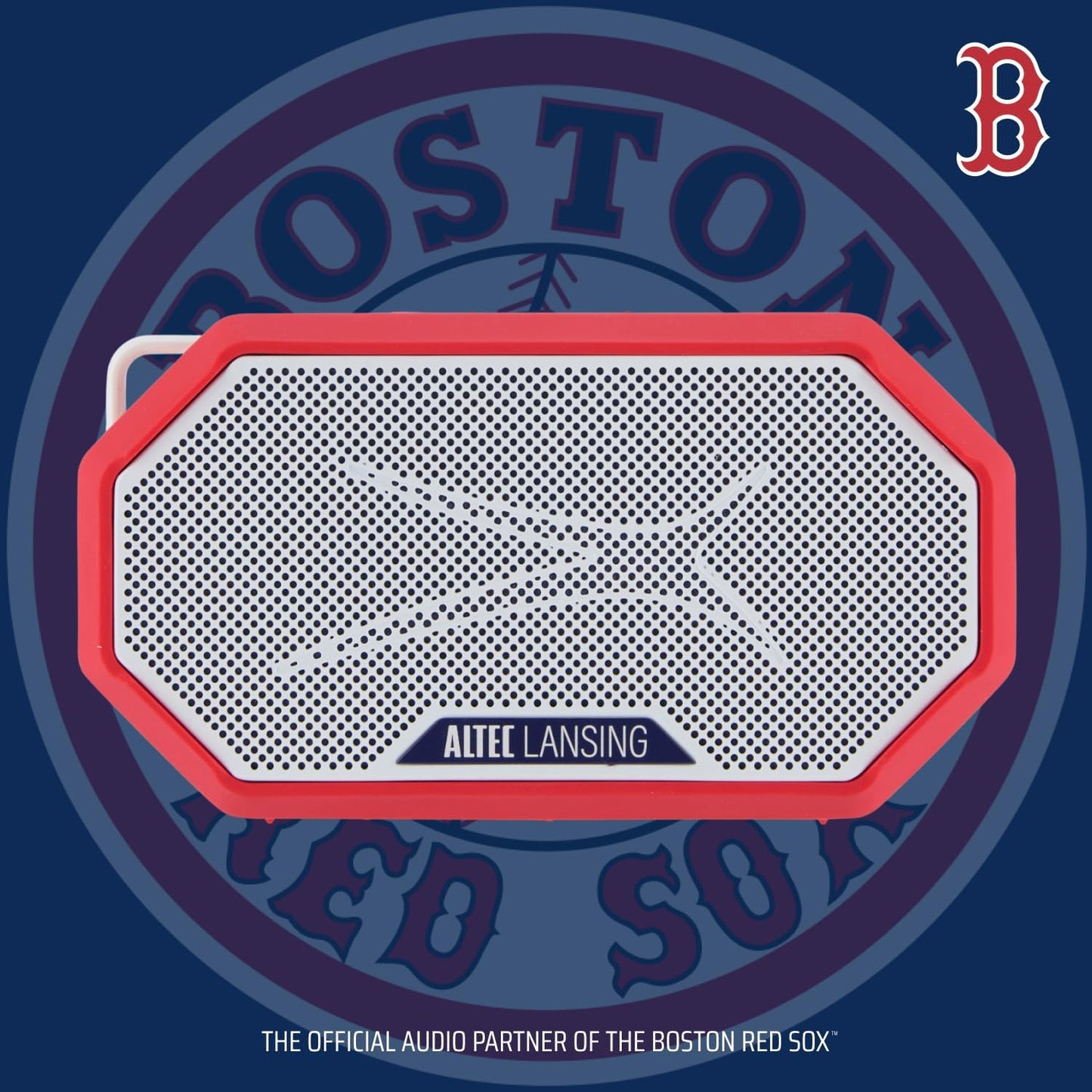 Altec Lansing x Boston RED SOX - Draagbare Bluetooth-luidspreker HYDRAMINI 2.0, IP67 Waterdig, 8W Uitset, 12h Speeltyd, USB-C Vinnige Laai, Stemassistent-integrasie (Boston Red Sox)