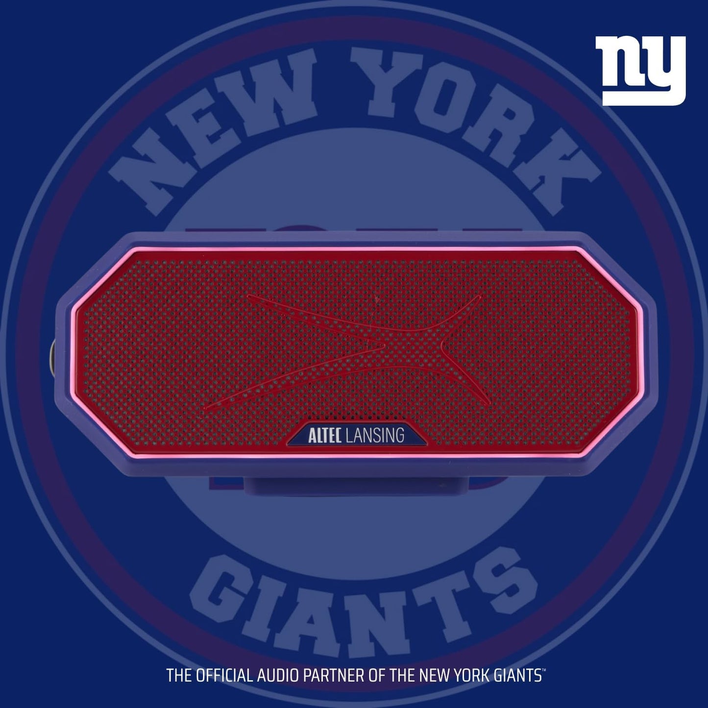 Altec Lansing - Draagbare Bluetooth-luidspreker HYDRABLAST 2.0, Waterdig IP67, 20W Uitsetkrag, Magnetiese Bluetooth-luidspreker (New York Giants)