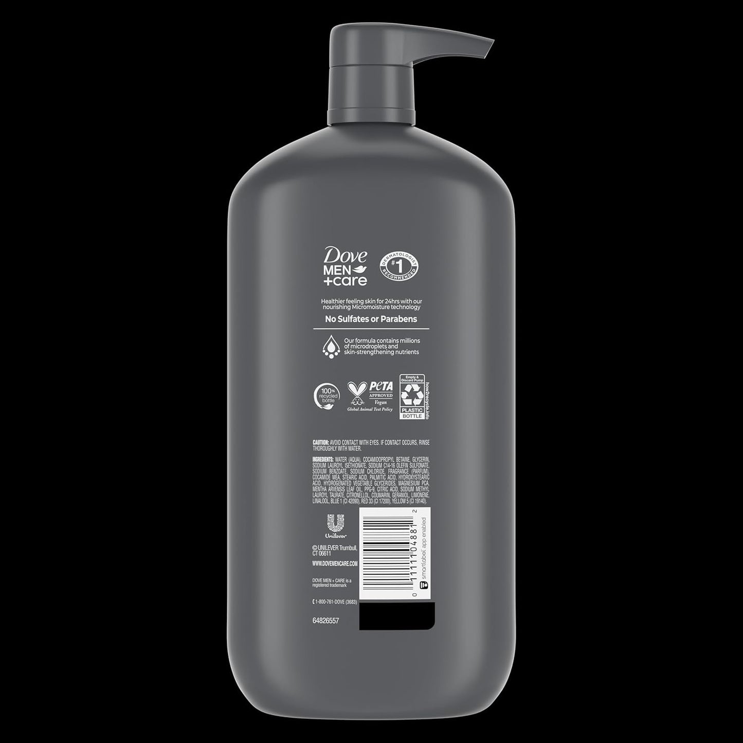 Dove Men Body and Face Wash w/ Wild Mint Oil with 24-Hour Nourishing Micromoisture - 30 oz (3CT)