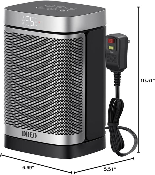 Ruimteverwarmer 1500W Veilig en Stil PTC Keramiekverwarmer, 5-35°C Digitale Termostaat, 70°Ossillerend, Afstandbeheer, ALCI Veiligheidsproppie, 12h Tydhouer, 5 Modusse