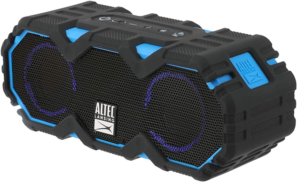 Altec Lansing LifeJacket Mini - Waterdigte Bluetooth-luidspreker met Lig, Draagbare Koordlose Luidspreker vir Swembad, Strand, Stap, Sport, Kamp, 16 Uur Speeltyd, Dryf in Water