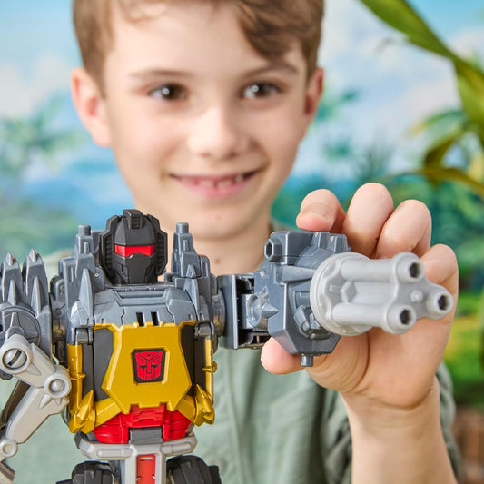Transformers Cyberworld Grimlock Chomp & Battle 9-Inch Action Figure, Quick Change to Dino Mode, Robot Toys (6+ Years)