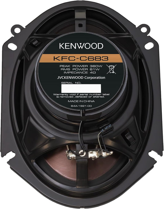 Kenwood KFC-C683 6" x 8" 2-rigting-konsertreeksmotorluidsprekers – 360W Maksimum Krag, Polipropileenwooferkonus, Gebalanseerde Domediskuiter, Akoestiese Klankharmoniseerder