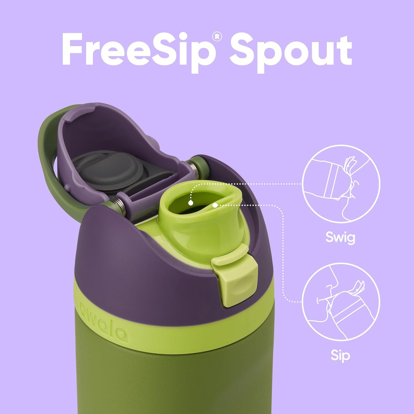 FreeSip Insulated Stainless Steel Water Bottle w/ Straw BPA-Free 24 oz - Marvel Hulk