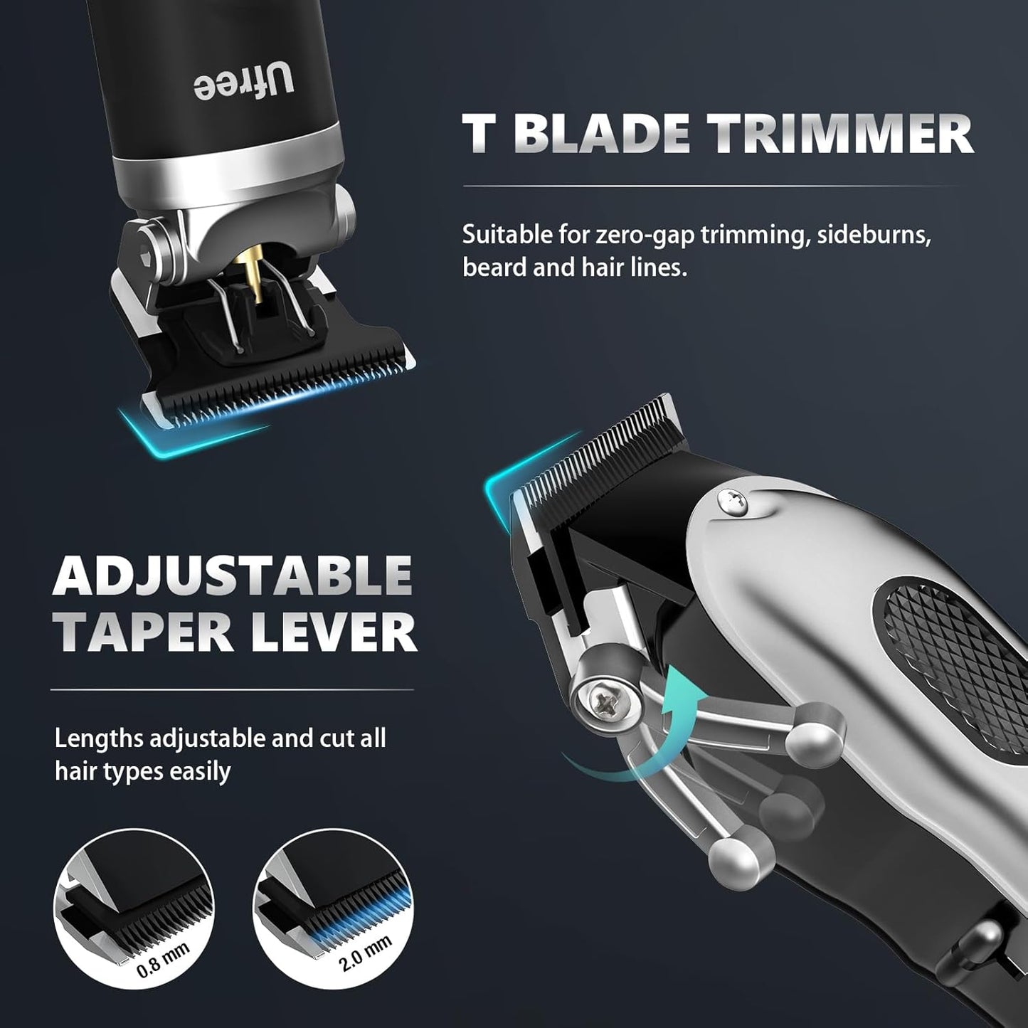 Hair Clippers for Men, Professional Clippers and Trimmers Set, Cordless Clippers for Hair Cutting, Beard Trimmer, Barber Clippers, Rechargeable Electric Shaver, Gifts for Men