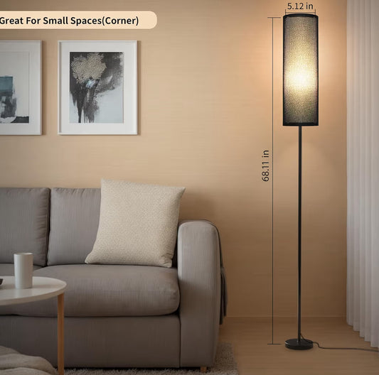 Swart- Vloerlampe 9W RGB LED Gloeilamp Moderne Vloerlampe, Dimbaar Kleurtemperature & Helderheid Lang Staanlampe, Voetschakelaar