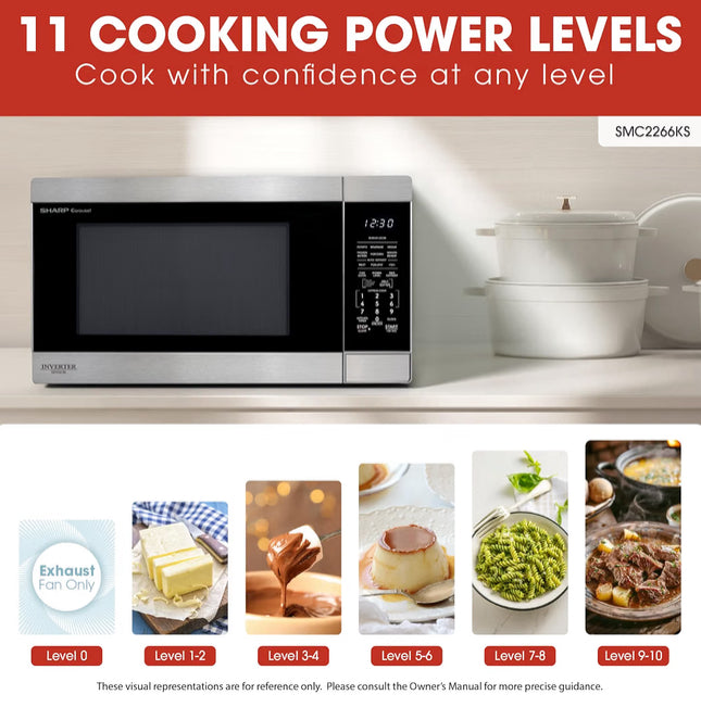 Sharp SMC2266KS 2.2 cu. ft. 1200W Stainless Steel Countertop Microwave Oven
Stainless Steel, Removable 16.5" Carousel Turntable
