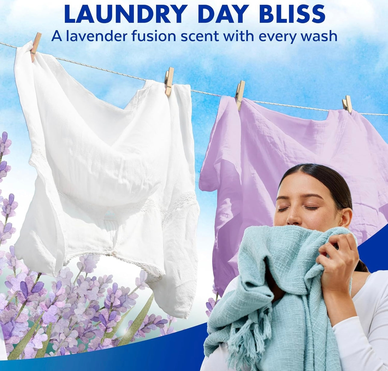 Lysol Ontsmettende Wasgoedontsmettingsmiddel en Geurversterker, Wasgoedwasmiddel-byvoegmiddel, Kleurveilige Bleikmiddelalternatief, Wasgoedreukverwyderaar, Dood Bakterieë en Virusse, Laventelgeur, 2.6L