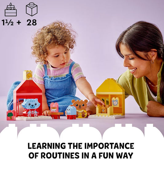 LEGO DUPLO My First Daily Routines: Eating & Bedtime Toy for Social and Emotional Roleplay, Animal Toys