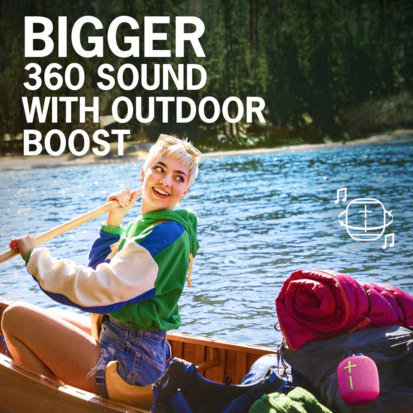 ULTIMATE EARS WONDERBOOM 3,Portable Wireless Bluetooth Speaker - Hyper Pink (Renewed)