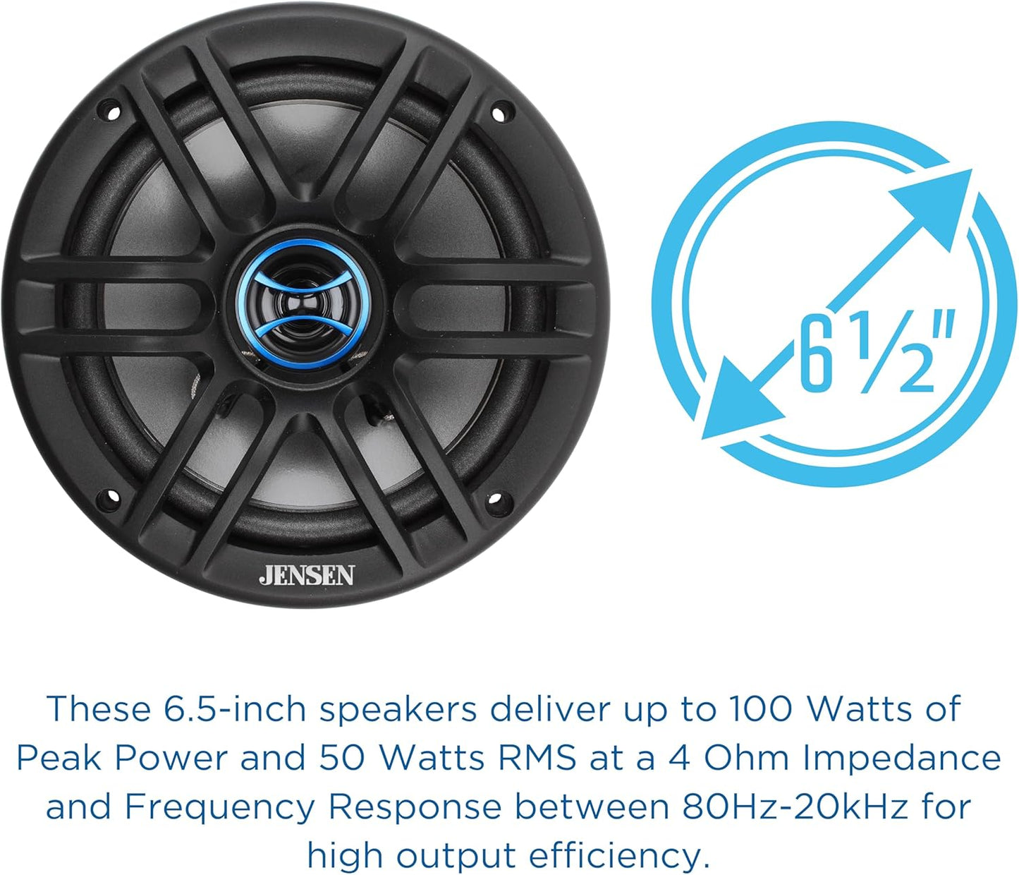JS62 High Performance 2-Way 6.5 inch Car Audio Speakers 200 Watt Peak Power - PAIR