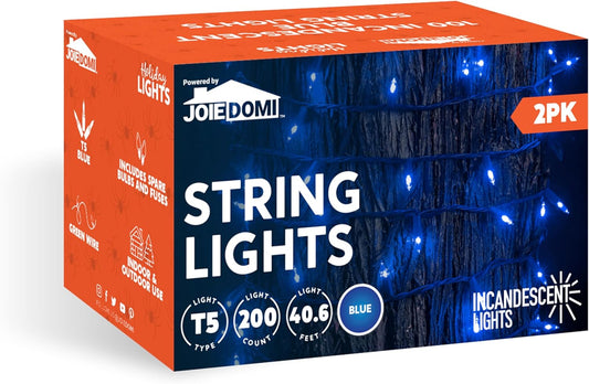 Blou Kersfeesstringligte, 200ST/13,6M Kersfeesfeetjieboomligtepropversierings - Groen Draad