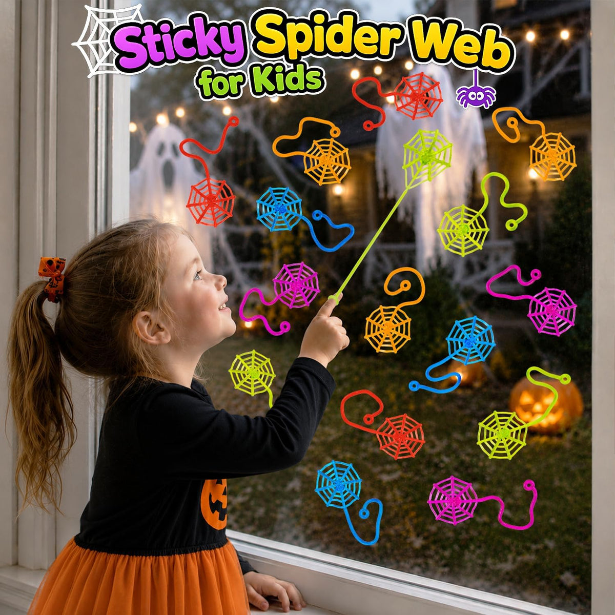 Spider Web Sticky Hands, 24-60 PCS Halloween Party Favors Supplies for Kids