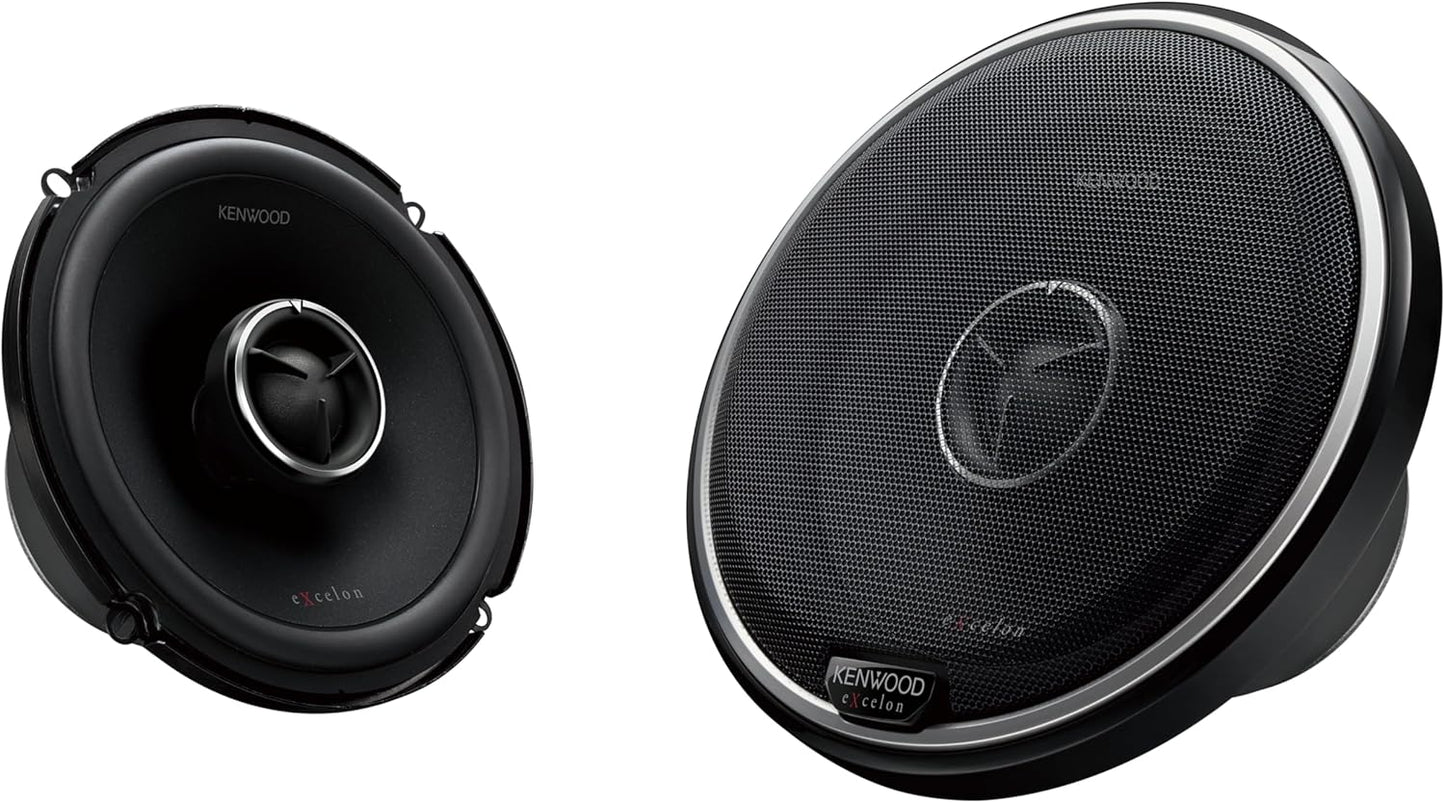 Kenwood eXcelon KFC-X175 6-1/2" 2-Way Car Speakers – 240W High-Performance Audio with Injection P.P. Cone Woofer and 1" Soft Dome Tweeter