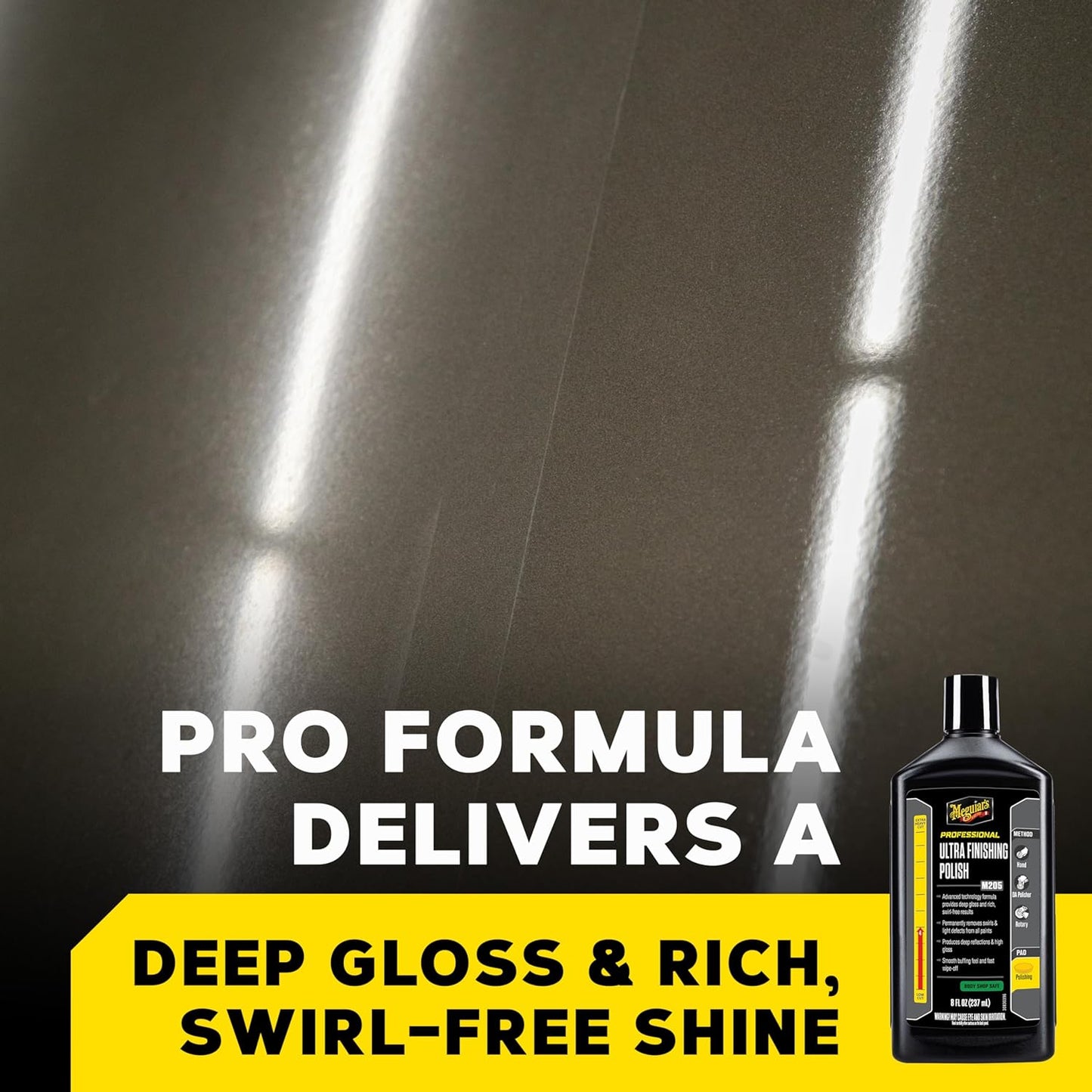 Meguiar's Mirror Glaze Ultra Finishing Polish vir Onberispelike Glans Verwyder Defekte en Kolle vir 'n Hoë Glans (8 Oz)