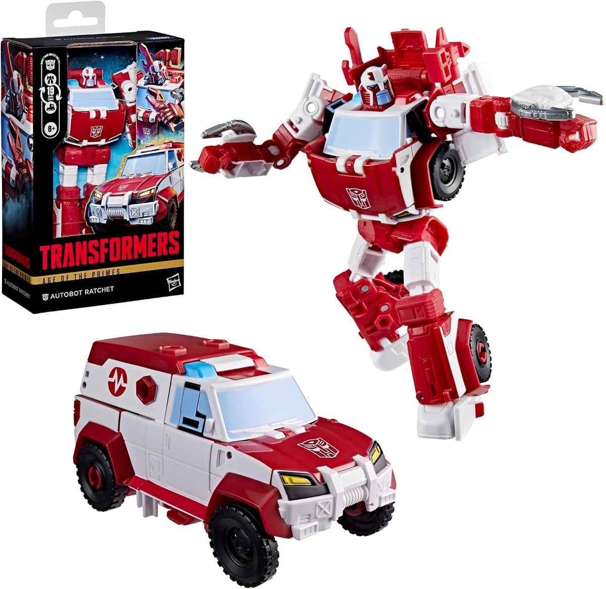 Transformers Age of the Primes Autobot Ratchet, Deluxe Class 5.75-inch Converting Action Figure, Robot Toys for Ages 8+