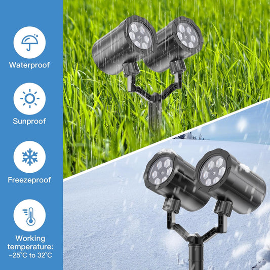 Kersfeesprojektorligte Dinamiese Sneeuvlokkieprojektor IP65 Waterdigte 360°-Roterende LED-Projeksieligte