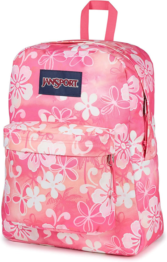 JanSport SuperBreak One Rugsak – Duursame, Liggewig Sak met 1 Hoofkompartement, Voorste Nutsak met Ingeboude Organiseerder, Premium Rugsak, Hibiscus