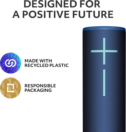 Ultimate Ears MEGABOOM 4 Draagbare Waterdigte Bluetooth-luidspreker, 360-grade Klank, Donderende Bas, 45m Bereik, 20-uur Battery, Drywende Luidspreker - Blou
