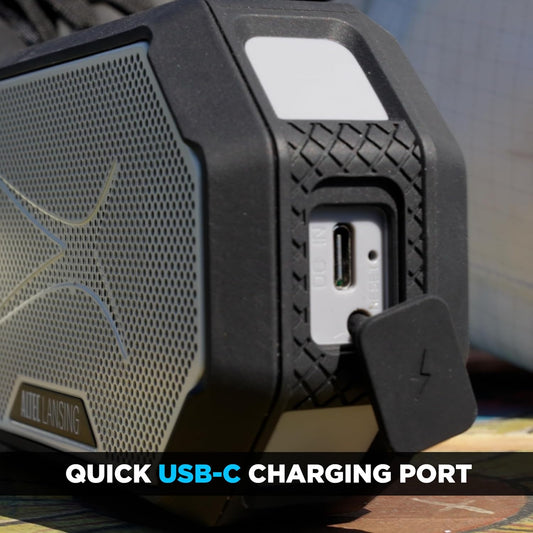 Altec Lansing x Las Vegas Raiders - Draagbare Bluetooth-luidspreker HYDRAMINI 2.0, IP67 Waterdig, 8W Uitset, 12h Speeltyd, USB-C Vinnig Laai, Stemassistent-integrasie (Las Vegas Raiders)