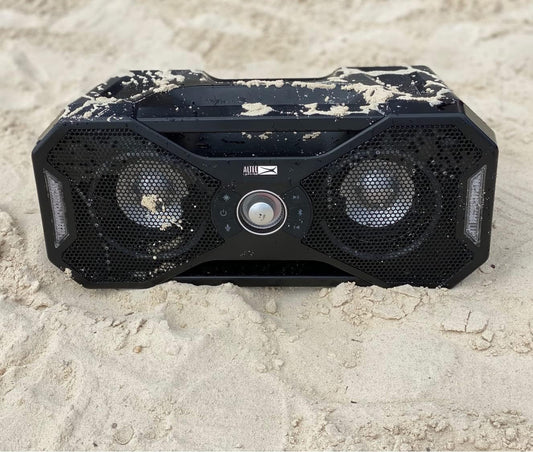 Altec Lansing Mix 2.0 - Waterdigte Bluetooth-luidspreker met Sterk Bas, Draagbare Luidspreker vir Reis en Buiteluggebruik, 100 Voet Bereik en 20 Uur Speeltyd, Swart