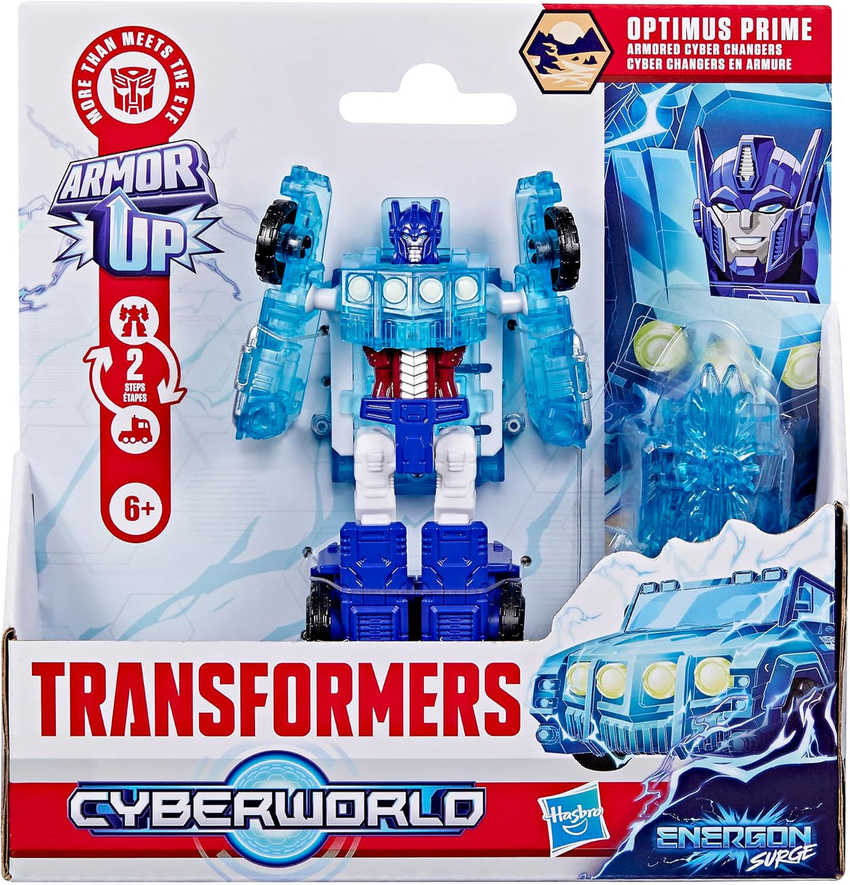 Transformers CYBERWORLD Optimus Prime Armored Cyber Changers Energon Surge