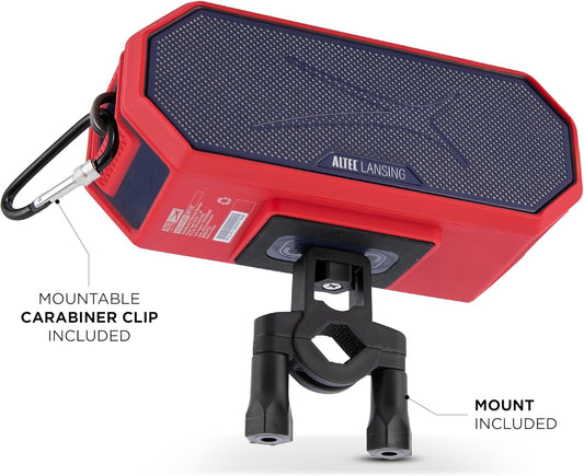 Altec Lansing - Draagbare Bluetooth-luidspreker HYDRABLAST 2.0, Waterdig IP67, 20W Uitsetkrag, Magnetiese Bluetooth-luidspreker (Boston Red Sox)