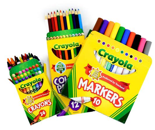 Terug Skool Toe Voorraadboks Graad K-5 - Skoolvoorraadbokse - 32 Stuk Skoolbenodighede Kit Sluit In Viltpenne, Kryte, Potlode, Skêre, Vouers, Gomstiffies, Notaboek, en Komposisieboek