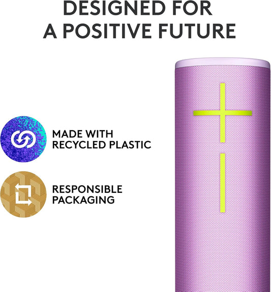 Ultimate Ears MEGABOOM 4 Draagbare Waterdigte Bluetooth-luidspreker, 360-grade-klank, Donderende Bas, 45 m Reikafstand, 20-uur-battery, Swewende Luidspreker - Lila