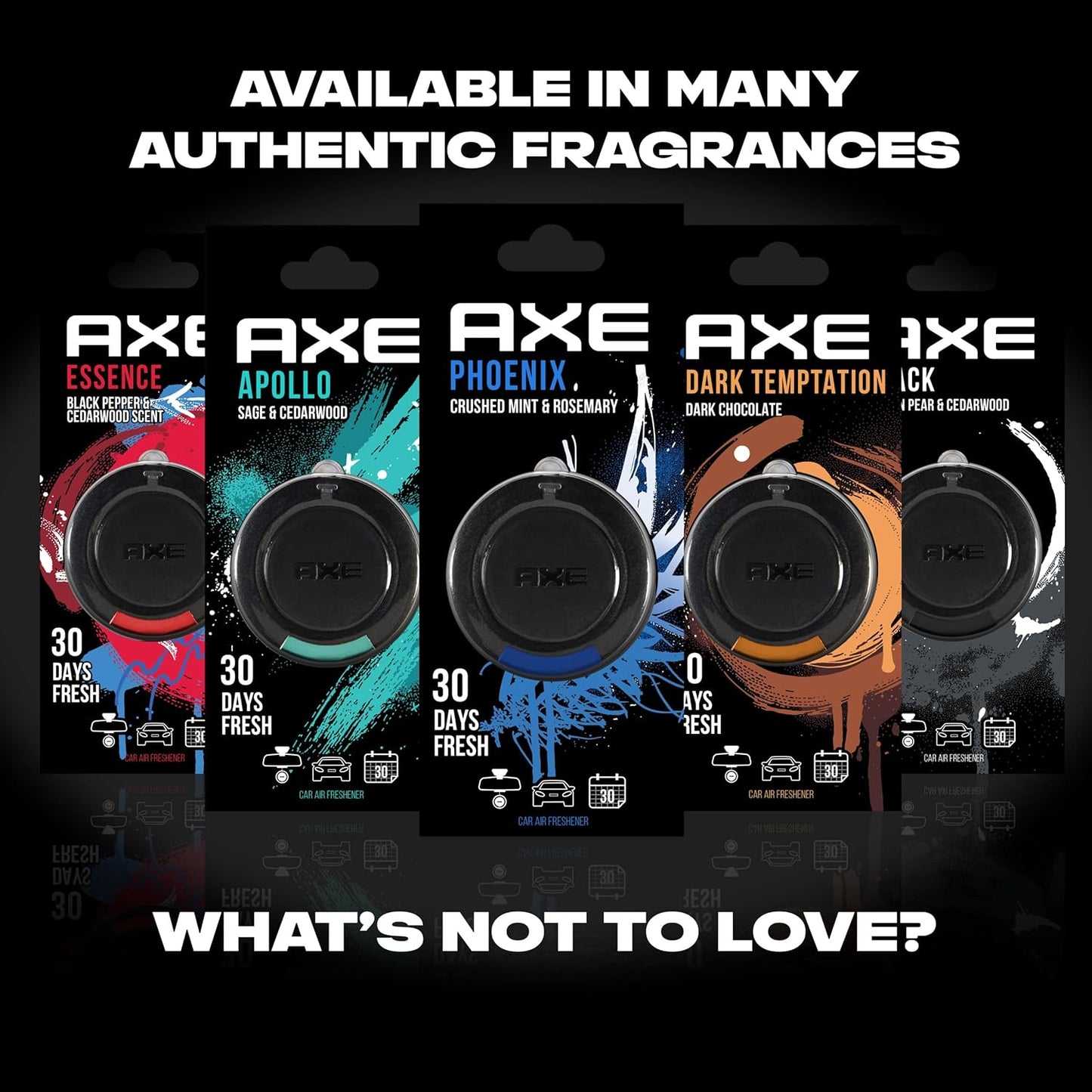 AXE 3D Hanging Gel Car Air Freshener (Black Scent, 1 Pack)