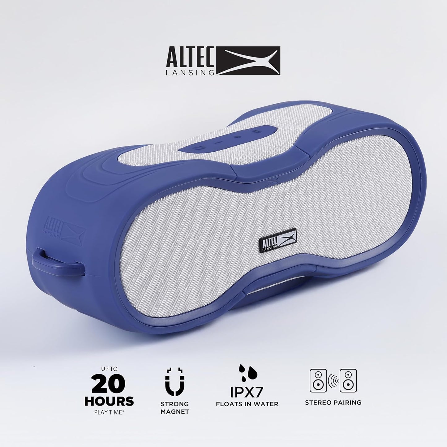 Altec Lansing BoomJacket XL Draadlose Bluetooth-luidspreker, Magnetiese Waterdigte Luidspreker, IPX7 Buitelugluidspreker met 24H Speeltyd, Draagbare Luidspreker met Karabiner, Monteerbaar, Vinnige Laai