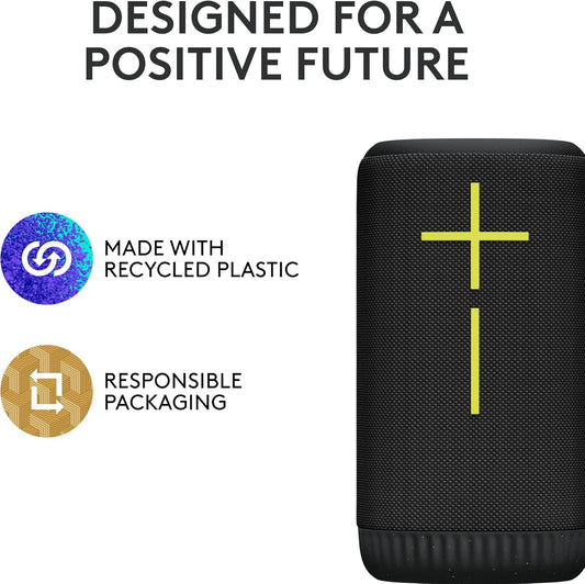 Ultimate Ears EVERBOOM Draadlose Bluetooth Draagbare Luidspreker, Groot Bas en Omvattende 360-Grade Klank, Dryfbare Waterdigte Luidspreker IP67, tot 20 Uur Battery en 55 m Reikafstand - Houtskoolswart