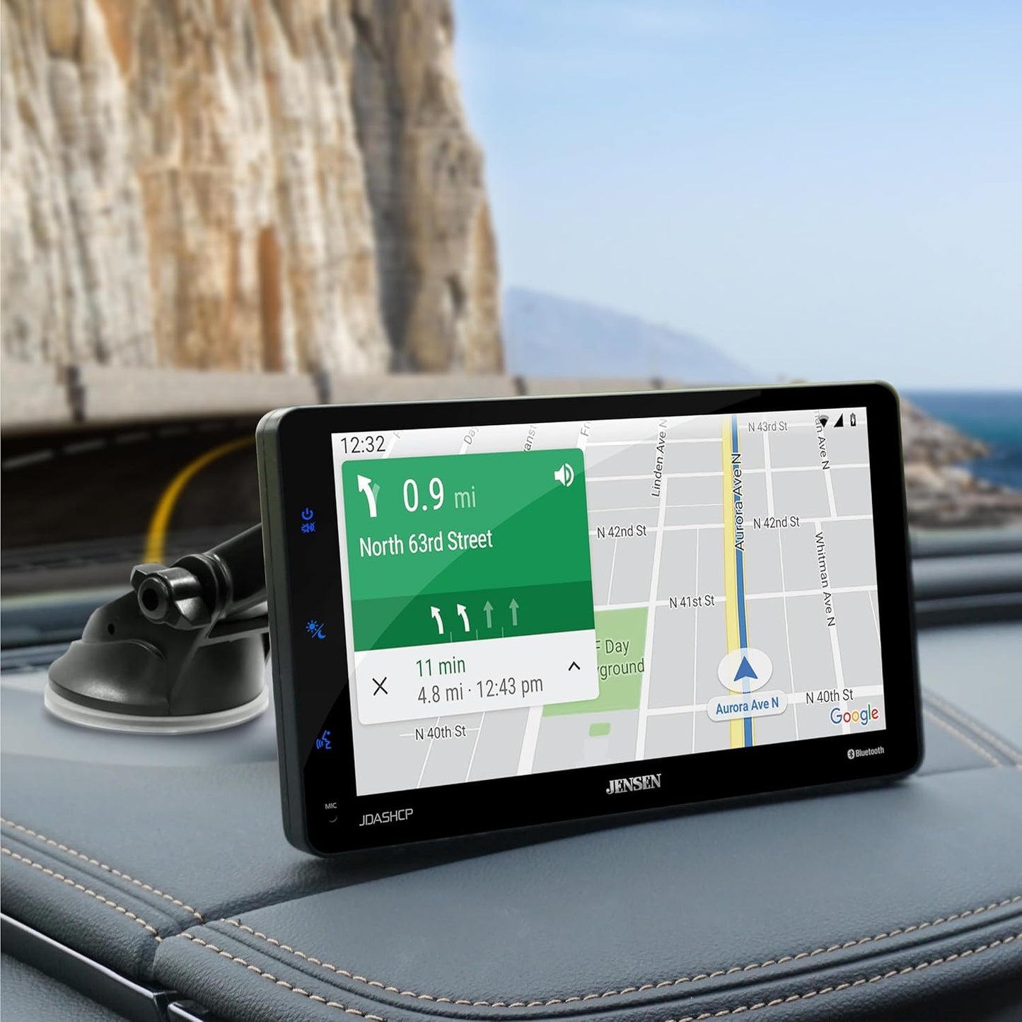 7" Portable Wireless Apple CarPlay Android Auto Car Stereo Screen Dash & Windshield Mount Options | Bluetooth Hands Free Calling & Music Streaming
