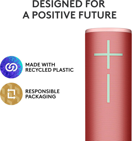 Ultimate Ears MEGABOOM 4 Draagbare Waterdigte Bluetooth-luidspreker, 360-Grade Klank, Donderende Bas, 147ft Bereik, 20-Uur Battery, Drywende Luidspreker - Rooi