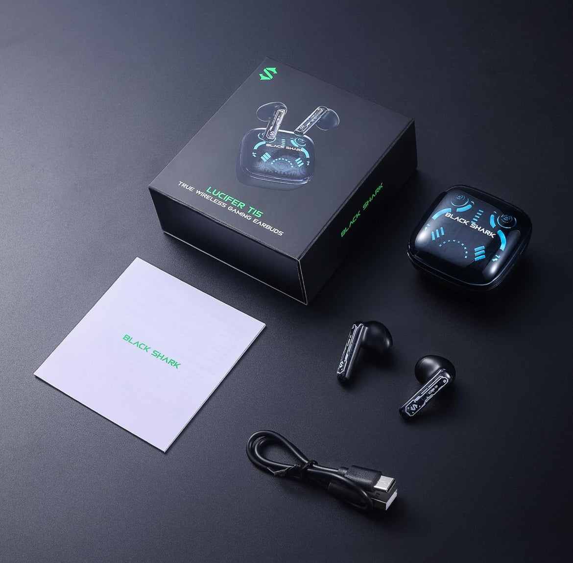 Black Shark True Wireless Earbuds In-Ear Headphones for Android/Cell Phone/Computer/Gaming