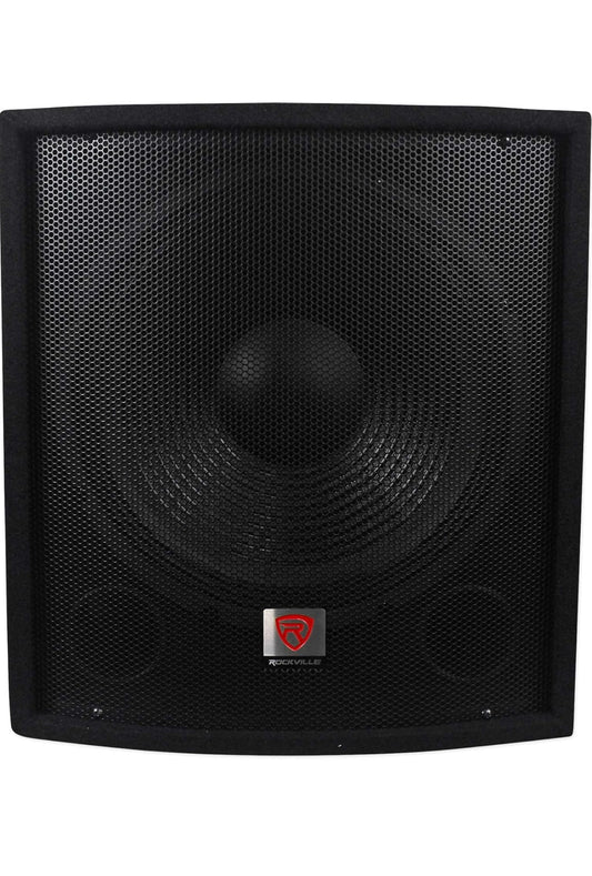 Rockville (2) SBG1158 15" Pro DJ PA Subwoofers+5000w 2-Kanaal Versterker+Kabels